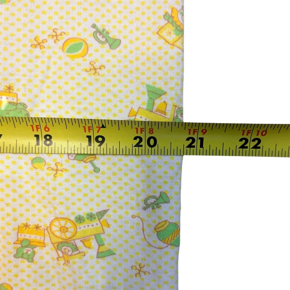 Vintage Carters Yellow Polka Dot Circus Train Crib Sheet Cover Cotton 24x38